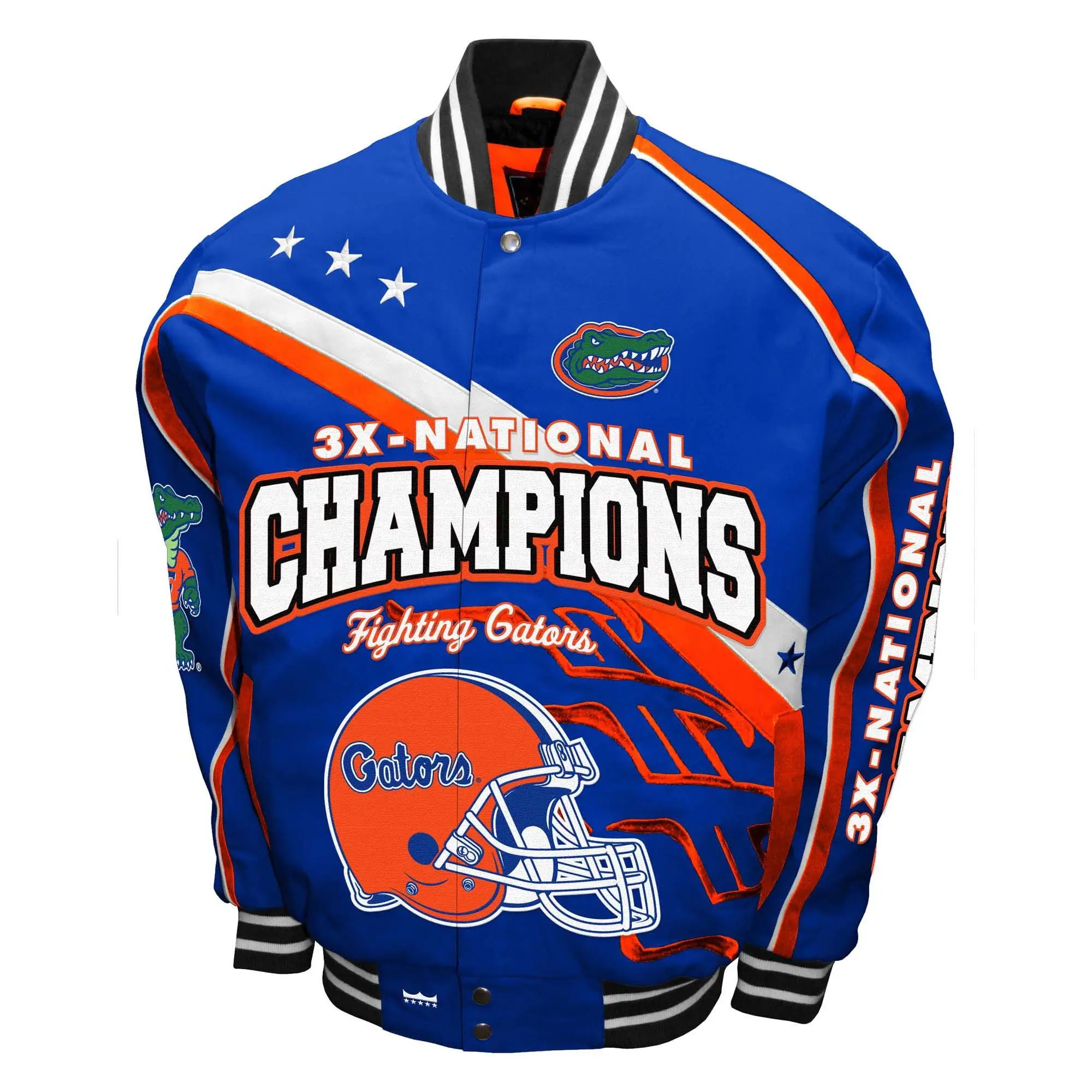 Florida gators franchise club football 3x time national champions royal blue varsity jacket 1