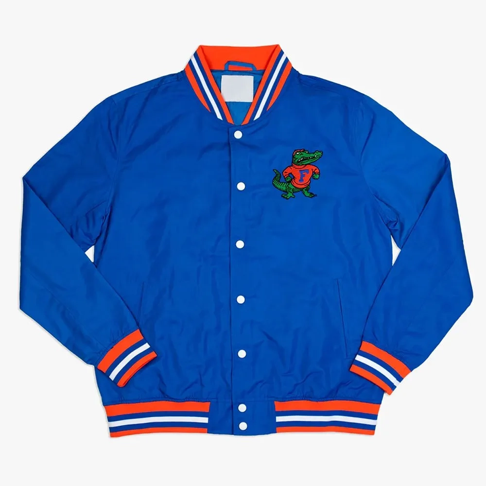 Florida gators retro bomber blue satin varsity jacket 1