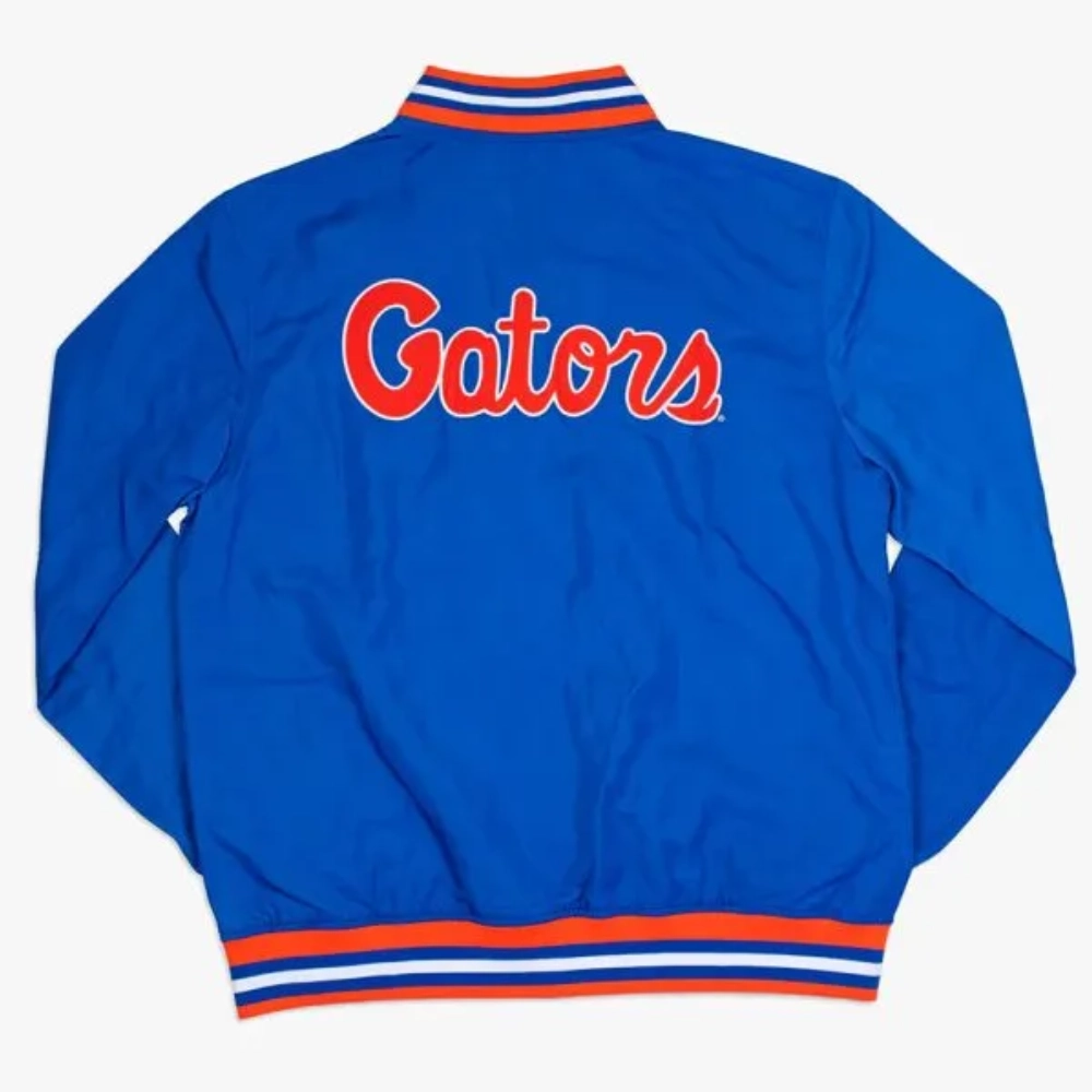 Florida gators retro bomber blue satin varsity jacket