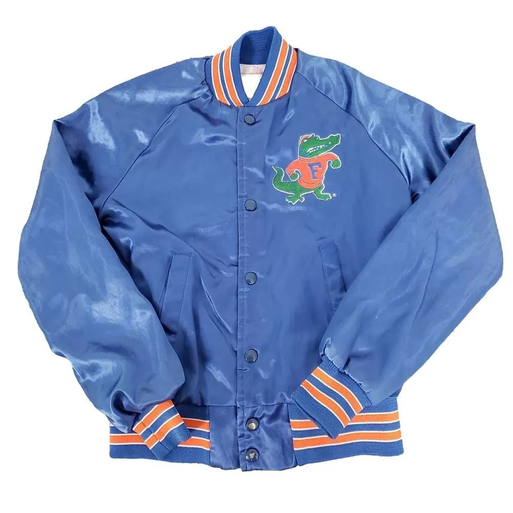 Florida gators youth blue satin varsity jacket 1