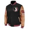 Florida state seminoles black brown wool leather varsity jacket 1