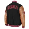 Florida state seminoles black brown wool leather varsity jacket 2