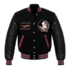 Florida state seminoles black wool leather varsity jacket 1