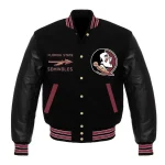 Florida State Seminoles Letterman Black Wool/leather Jacket