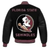 Florida state seminoles black wool leather varsity jacket 2