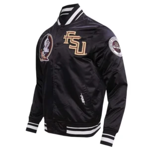 Florida state seminoles classic full snap satin varsity jacket