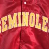 Florida state seminoles enforcer full snap satin varsity jacket red 3