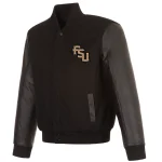Florida State Seminoles One Color Wool/Leather Jacket