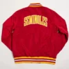 Florida state seminoles script red satin varsity jacket 1 1