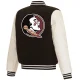 Florida state seminoles two tone black white wool leather varsity jacket 2