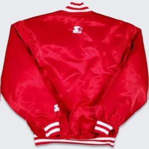 Fresno state university red satin varsity jacket 1