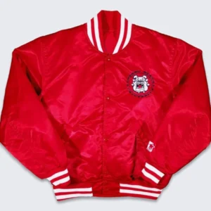 Fresno state university red satin varsity jacket 2