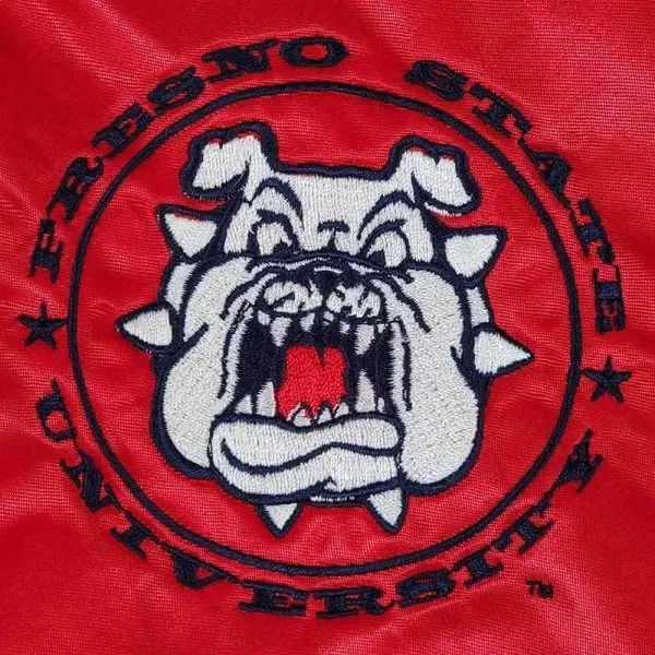 Fresno state university red satin varsity jacket 3
