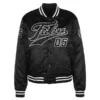 Fubu college black satin varsity jacket 1