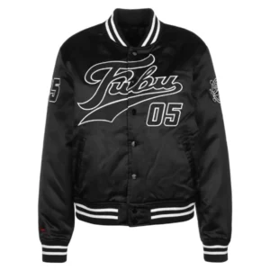 Fubu college black satin varsity jacket 1