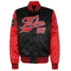 Fubu college full snap black red satin varsity jacket 1
