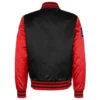 Fubu college full snap black red satin varsity jacket