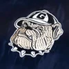 Georgetown hoyas script bomber navy satin varsity jacket