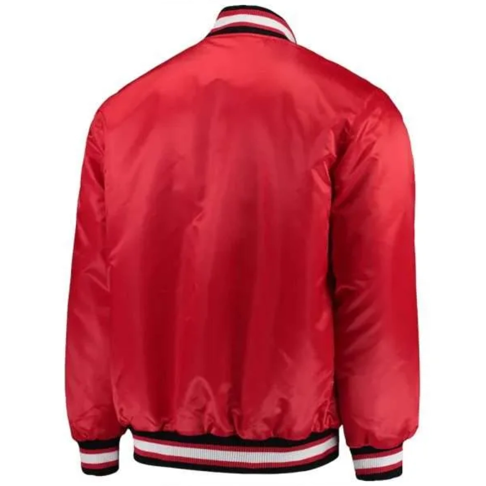 Georgia bulldog o line red satin varsity jacket 1