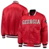Georgia bulldog o line red satin varsity jacket
