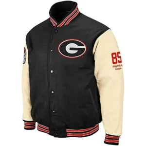 Georgia bulldog wool leather varsity jacket 1