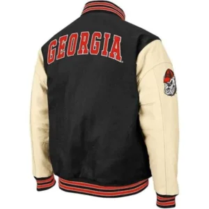 Georgia bulldog wool leather varsity jacket