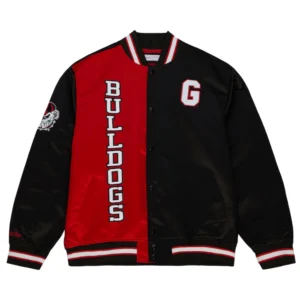 Georgia bulldogs og 20 full snap satin varsity jacket 2