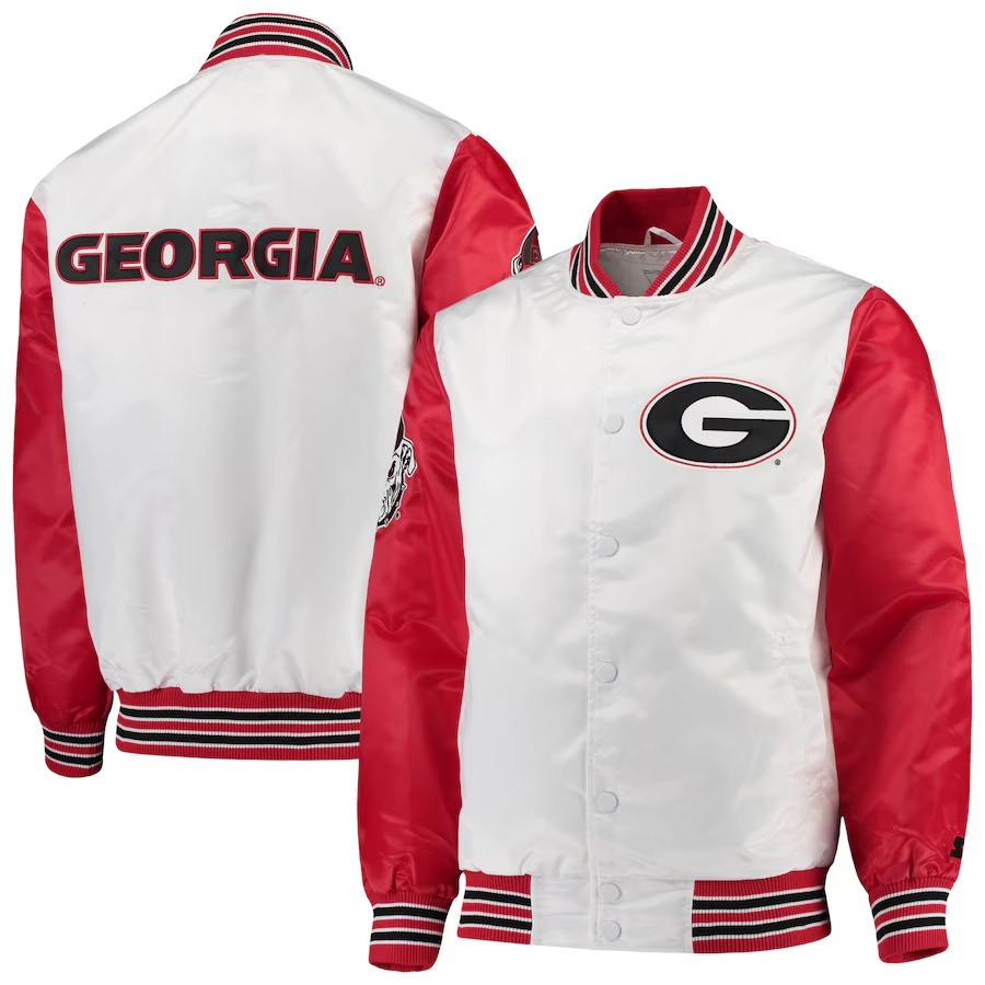 Georgia bulldogs the legend whitered satin varsity jacket 2