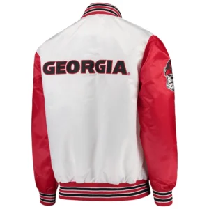 Georgia bulldogs the legend whitered satin varsity jacket 4