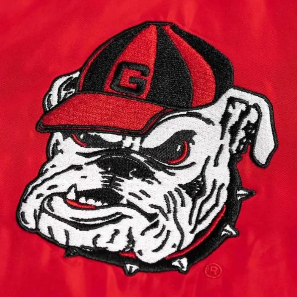 Georgia bulldogs vintage dawgs logo bomber red jacket 1
