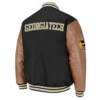 Georgia tech black brown wool leather varsity jacket 1