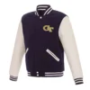 Georgia tech wool leather varsity jacket 1