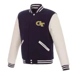 Georgia Tech Yellow Jackets Two Tone Wool/Leather Jacket