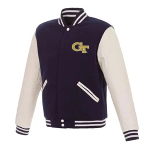 Georgia tech wool leather varsity jacket 1