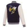Georgia tech wool leather varsity jacket
