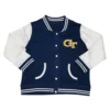 Georgia tech yellow blue white wool leather varsity jacket 1