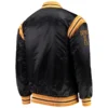 Georgia tech yellow enforcer full snap satin varsity jacket black 2