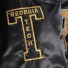 Georgia tech yellow enforcer full snap satin varsity jacket black 4