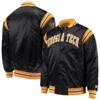 Georgia tech yellow enforcer full snap satin varsity jacket black 5