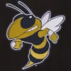 Georgia tech yellow jackets one color black wool leather varsity jacket 2