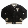 Georgia tech yellow script bomber black satin varsity jacket 2