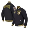 Grambling state tigers crest emblem black varsity jacket
