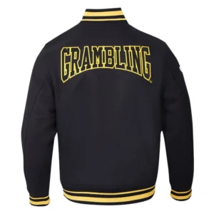 Grambling state tigers crest emblem black wool jacket