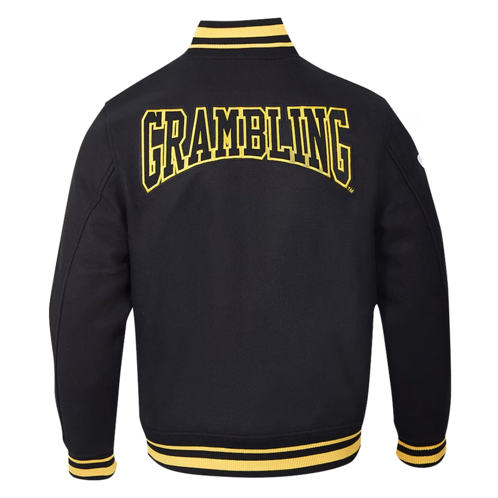 Grambling state tigers crest emblem black wool jacket