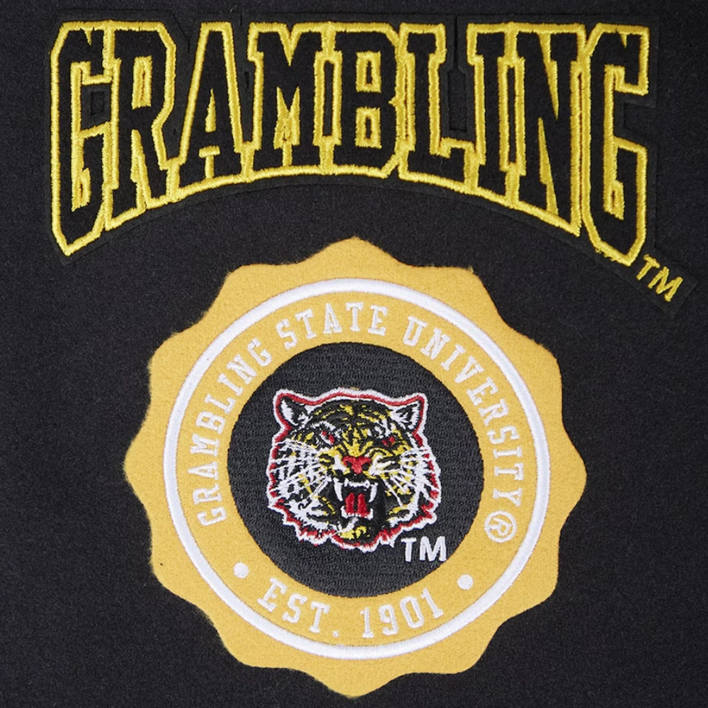 Grambling state tigers crest emblem black wool patch
