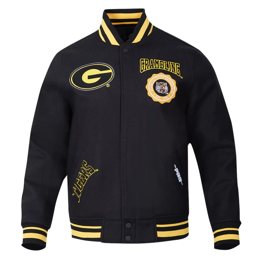 Grambling state tigers crest emblem wool varsity jacket