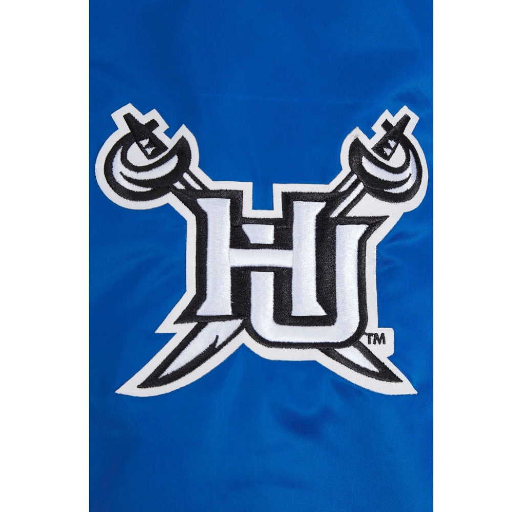 Hampton pirates classic satin varsity blue patch logo