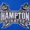 Hampton pirates vintage blue white wool leather varsity jacket 1