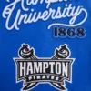 Hampton pirates vintage blue white wool leather varsity jacket 3