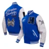 Hampton pirates vintage blue white wool leather varsity jacket 6